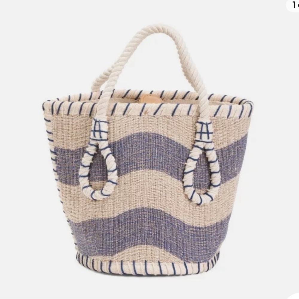 Lulus Striped Woven Tote Bag